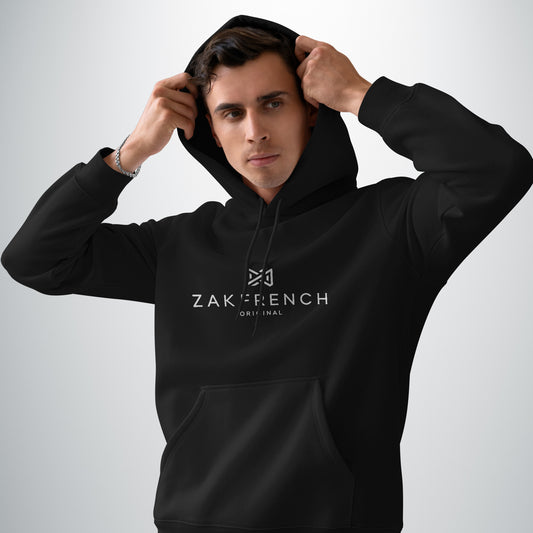 ZF BLACK LOGO EMBROIDERY HOODIE