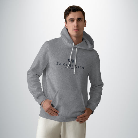 ZF GREY LOGO EMBROIDERY HOODIE